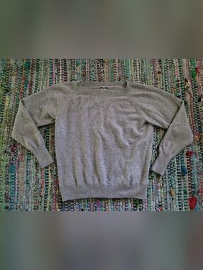 J Crew 100% Cashmere Gray Sweatshirt Style Oversized Sweater S